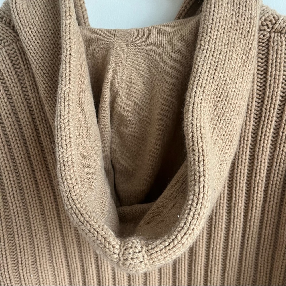 adam (by Adam Lippes) Cashmere Hooded Sweater, Tan, M - Picture 5 of 9